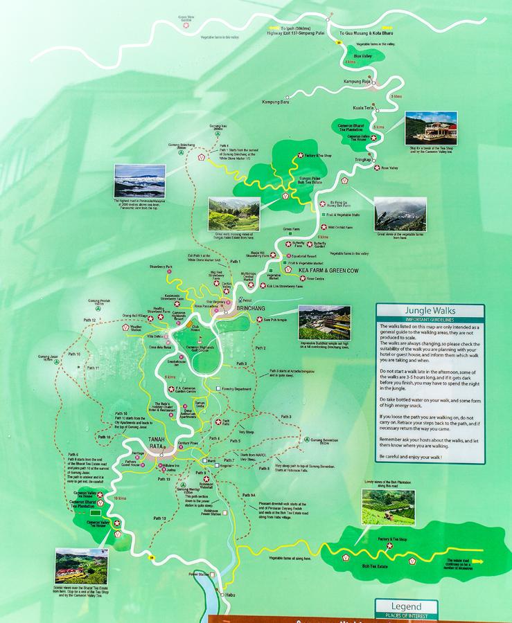 Cameron Highland Attraction Map - Jakobedsx